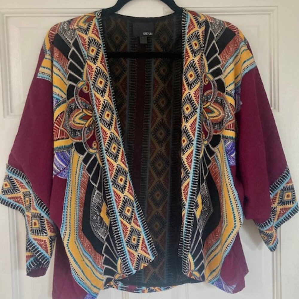 Anthropology vibrant multi-color top